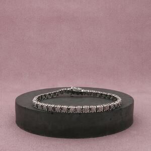 sterling silver diamond accent tennis bracelet size 7in